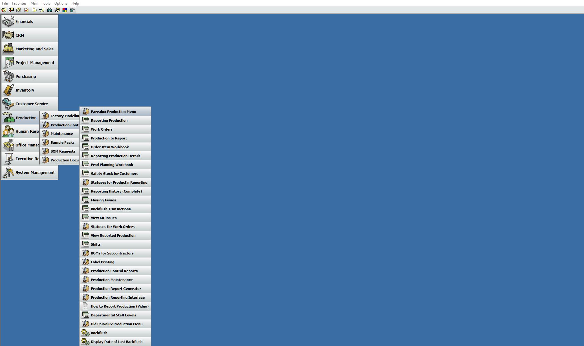 Priority ERP legacy thick-client interface